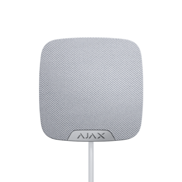 Ajax Fibra StreetSiren (Silver/White) - Wired External Siren with Blue Strobe Indication