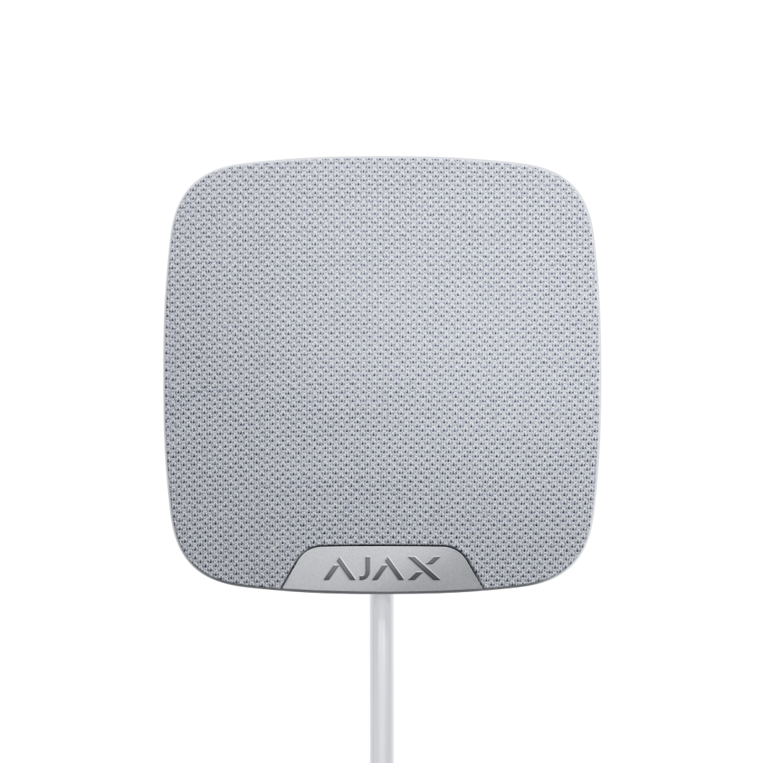 Ajax Fibra StreetSiren (Silver/White) - Wired External Siren with Blue Strobe Indication
